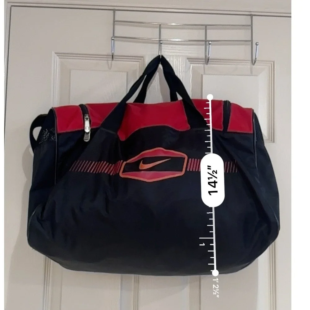 Nike Duffel Bag Black Red Gym Training Sport Travel Weekend Bag 18 inch